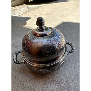 Pairpoint Antique quadruple silver plated Dome Lidded Butter Dish